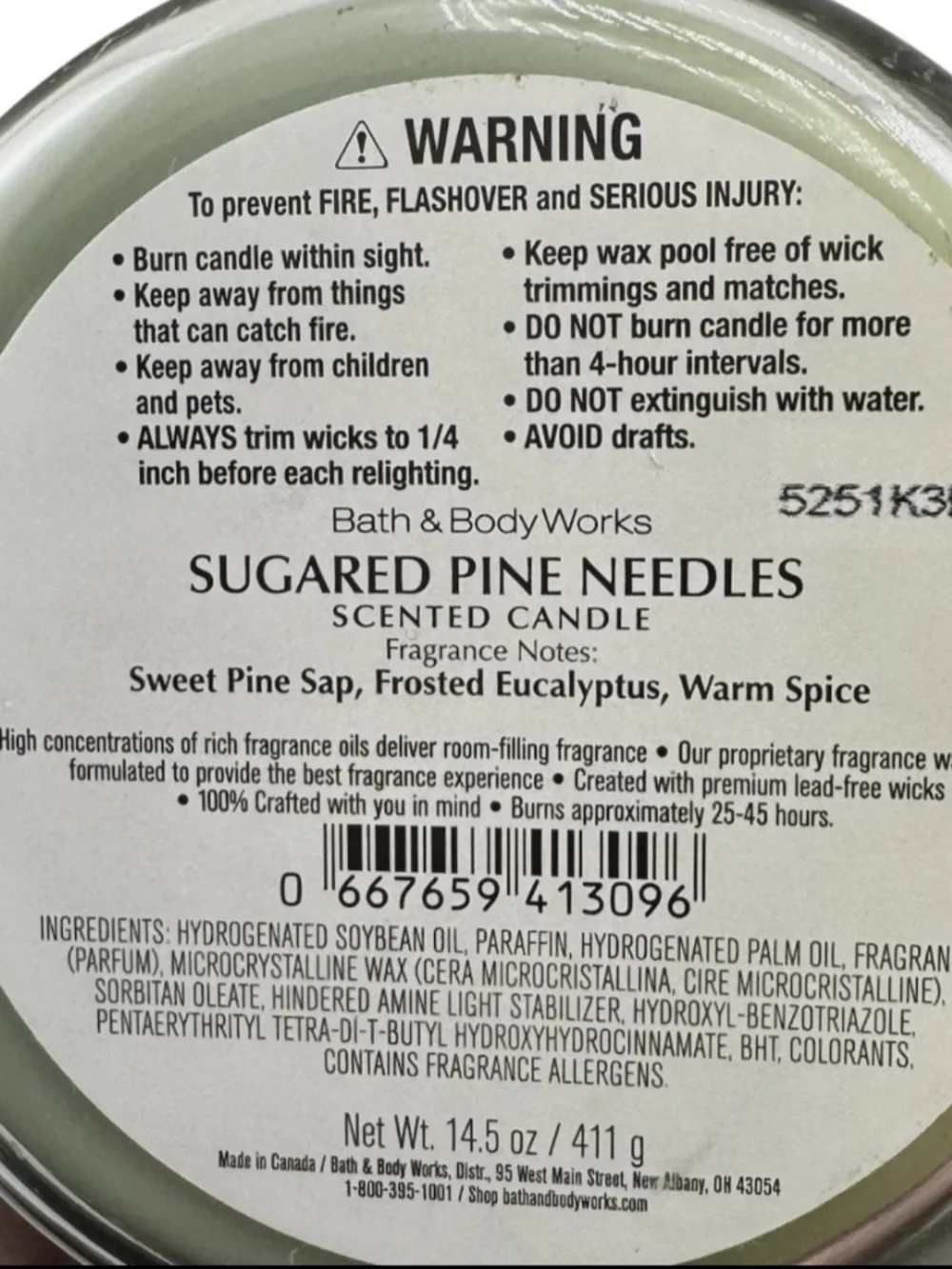 2 Bath & Body Works Sugared Pine Needles Large 3 Wick Scented Candle 14.5 oz New